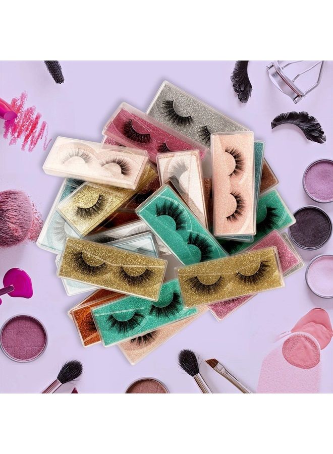 Lashes False Eyelashes Natural 3D Faux Mink Lashes 10 Pairs 10 Styles Fluffy Wispy Fake Eyelashes Dramatic Handmade Reusable Lashes Pack with 10 Portable Eyelash Boxes