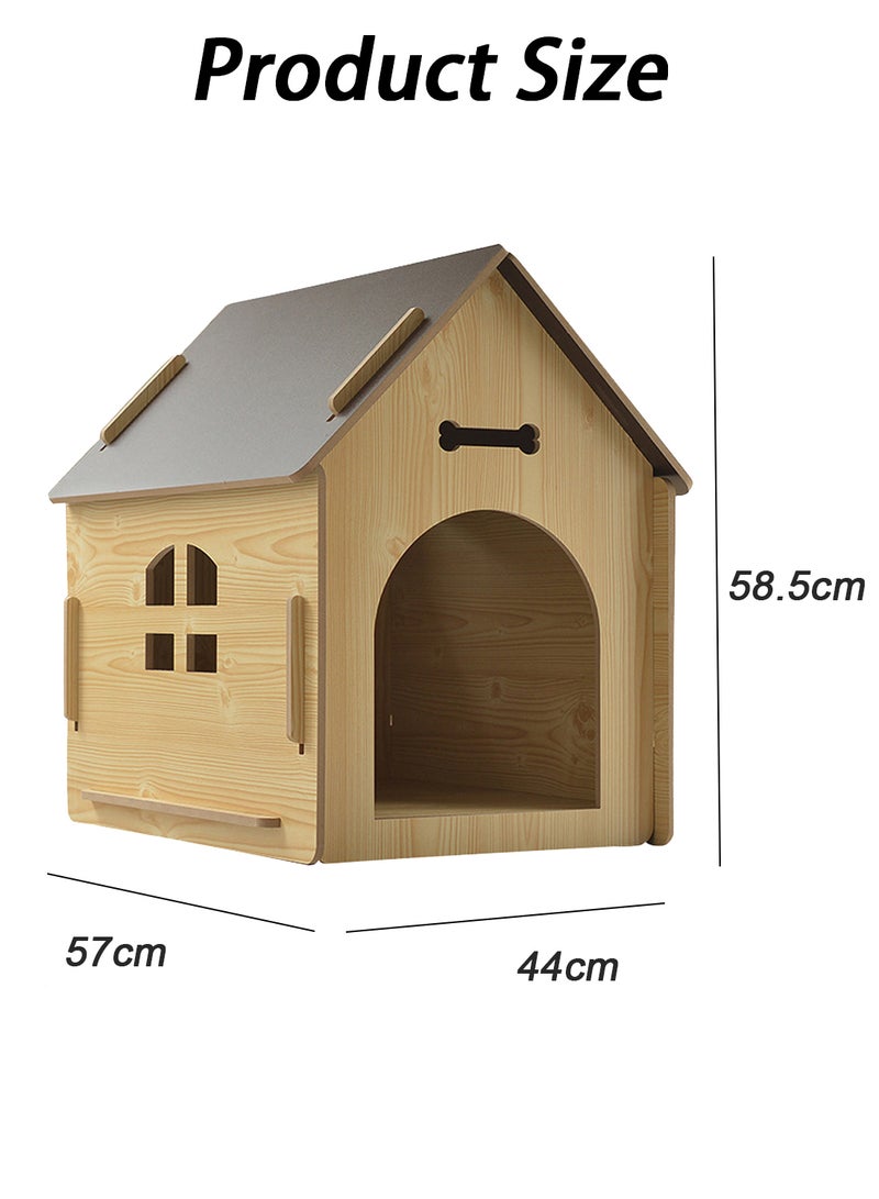 All Season Wooden Dog Crate Dog House Pet Pen Pet Wooden House Dog House Dog Crate Dog Mattresses Suitable for Cat, Dog, Rabbits Wooden Pet House with Roof for Dogs Indoor