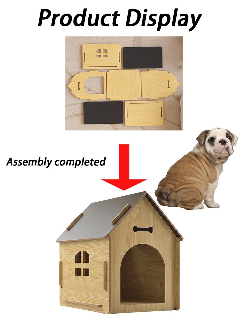 All Season Wooden Dog Crate Dog House Pet Pen Pet Wooden House Dog House Dog Crate Dog Mattresses Suitable for Cat, Dog, Rabbits Wooden Pet House with Roof for Dogs Indoor