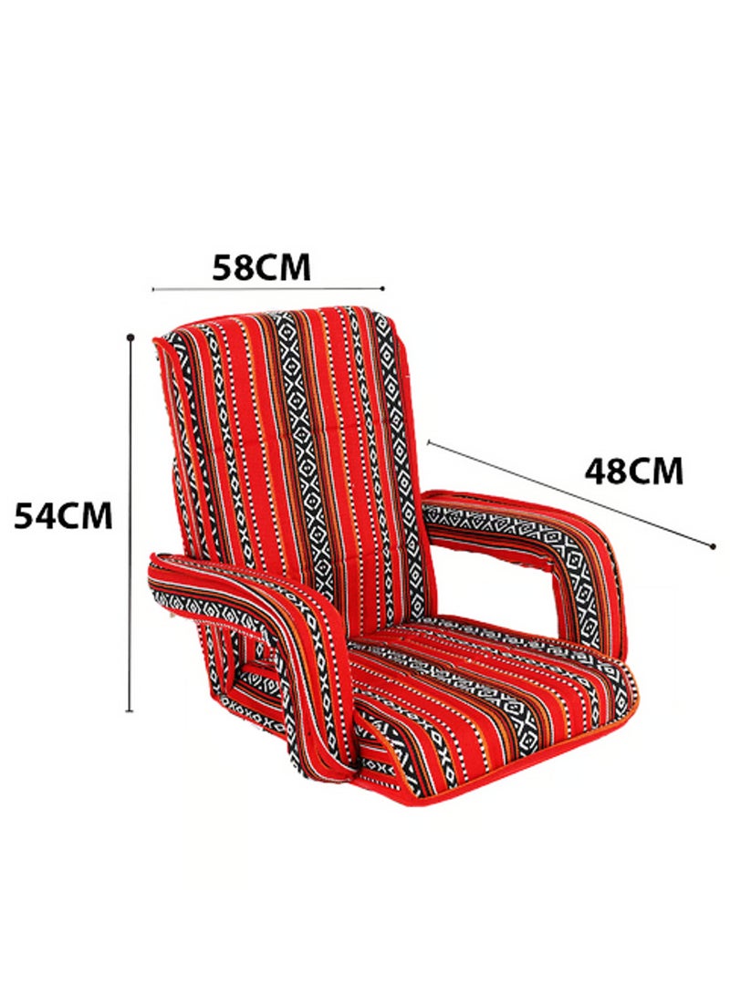 GO2CAMPS Camping Chair Hand Support, Sand Desert Floor Sitting Chair, Lazy Chair Adjustable Angles Padded Back Support, Arabic Majlis Chair, Fold Flat for Meditation, Yoga Chair, Reading, TV Watching, Gaming