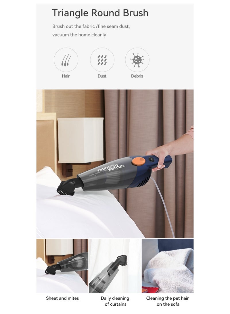 Pro 2-in-1 Handheld Vacuum Cleaner 15kPa Strong Suction Powerful Lightweight/5M Power Cable | HEPA Filtration Upright & Handheld Dual-Usage Transparent Dust Cup & Hook Design - 1.2 L 600 W DX118C-PRO Blue