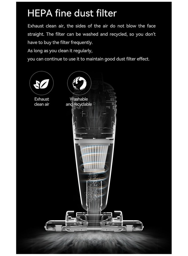 Pro 2-in-1 Handheld Vacuum Cleaner 15kPa Strong Suction Powerful Lightweight/5M Power Cable | HEPA Filtration Upright & Handheld Dual-Usage Transparent Dust Cup & Hook Design - 1.2 L 600 W DX118C-PRO Blue