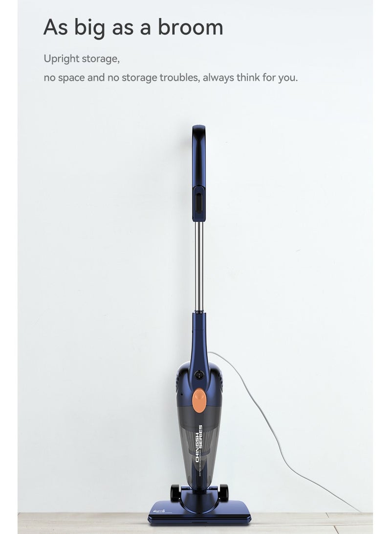 Pro 2-in-1 Handheld Vacuum Cleaner 15kPa Strong Suction Powerful Lightweight/5M Power Cable | HEPA Filtration Upright & Handheld Dual-Usage Transparent Dust Cup & Hook Design - 1.2 L 600 W DX118C-PRO Blue