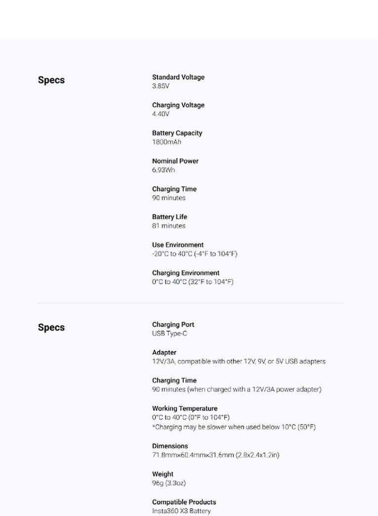 Insta360 X3 Battery and Fast Charging Hub Combo