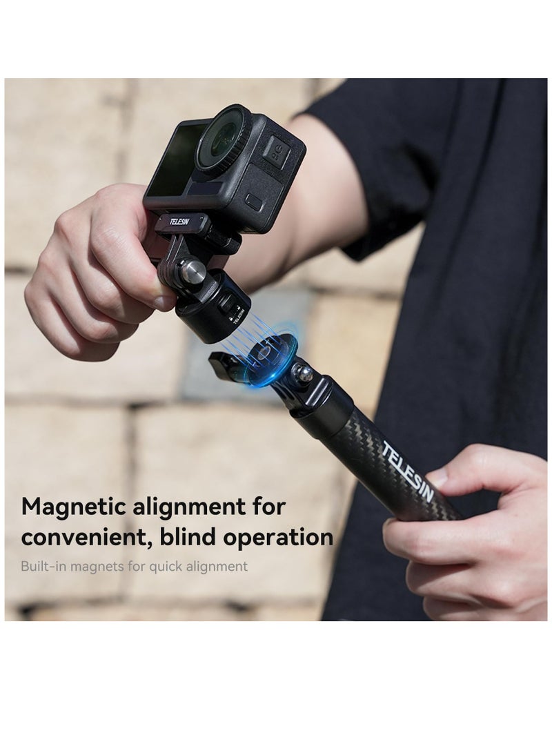 Mount Adapter Base for GoPro Accessories, Quick Release Magnetic Camera Tripod Mounts for Insta360 DJI Action Osmo Pocket Selfie Stick Backpack Head Chest Neck Bike Motorcycle Helmet Mounting