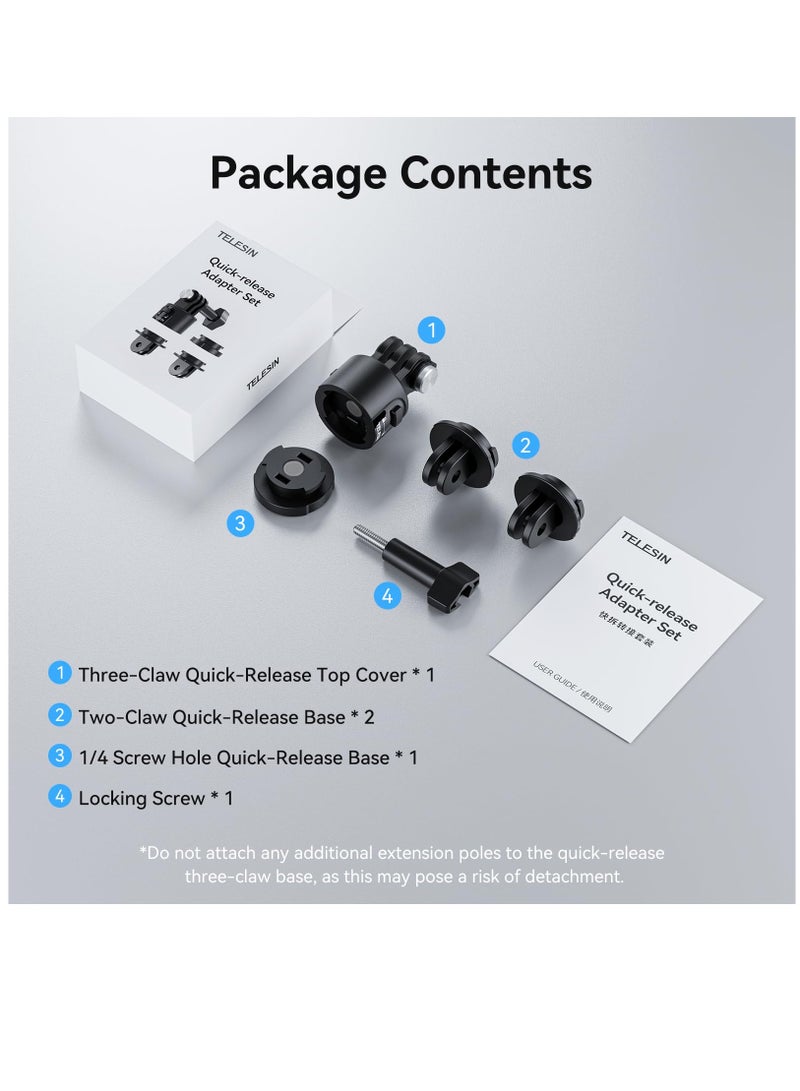 Mount Adapter Base for GoPro Accessories, Quick Release Magnetic Camera Tripod Mounts for Insta360 DJI Action Osmo Pocket Selfie Stick Backpack Head Chest Neck Bike Motorcycle Helmet Mounting