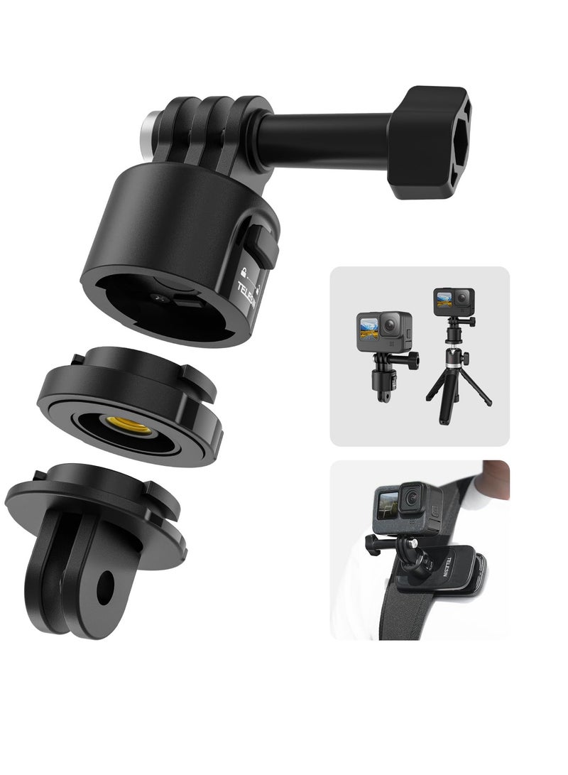 Mount Adapter Base for GoPro Accessories, Quick Release Magnetic Camera Tripod Mounts for Insta360 DJI Action Osmo Pocket Selfie Stick Backpack Head Chest Neck Bike Motorcycle Helmet Mounting