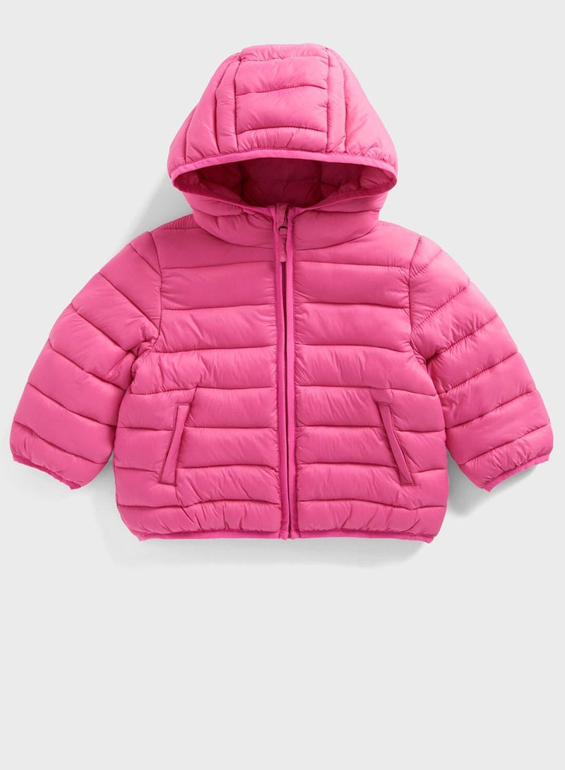 Kids Essential Hooded Jacket Pink