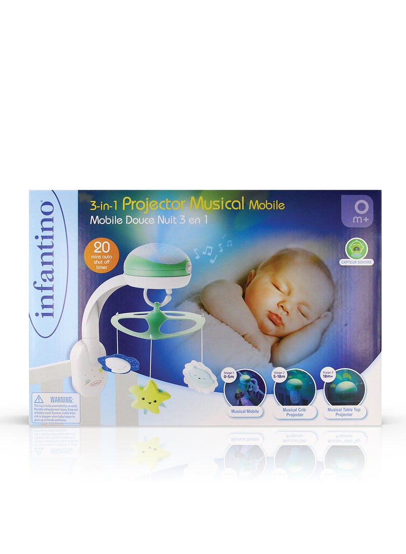 3-in-1 Projector Musical Mobile Toy With Soothing Music (Suitable From Birth)