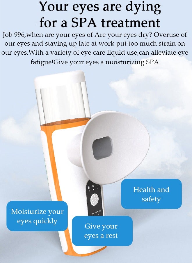 Heated Eye Mist Sprayer for Dry Eyes, Rechargeable Eye Mister with Moist Heat to Relief MGD, Blepharitis, Stye, Chalazion,Portable Heated Eye Steamer Humidifier for Eye Skin Care Women & Men in Office