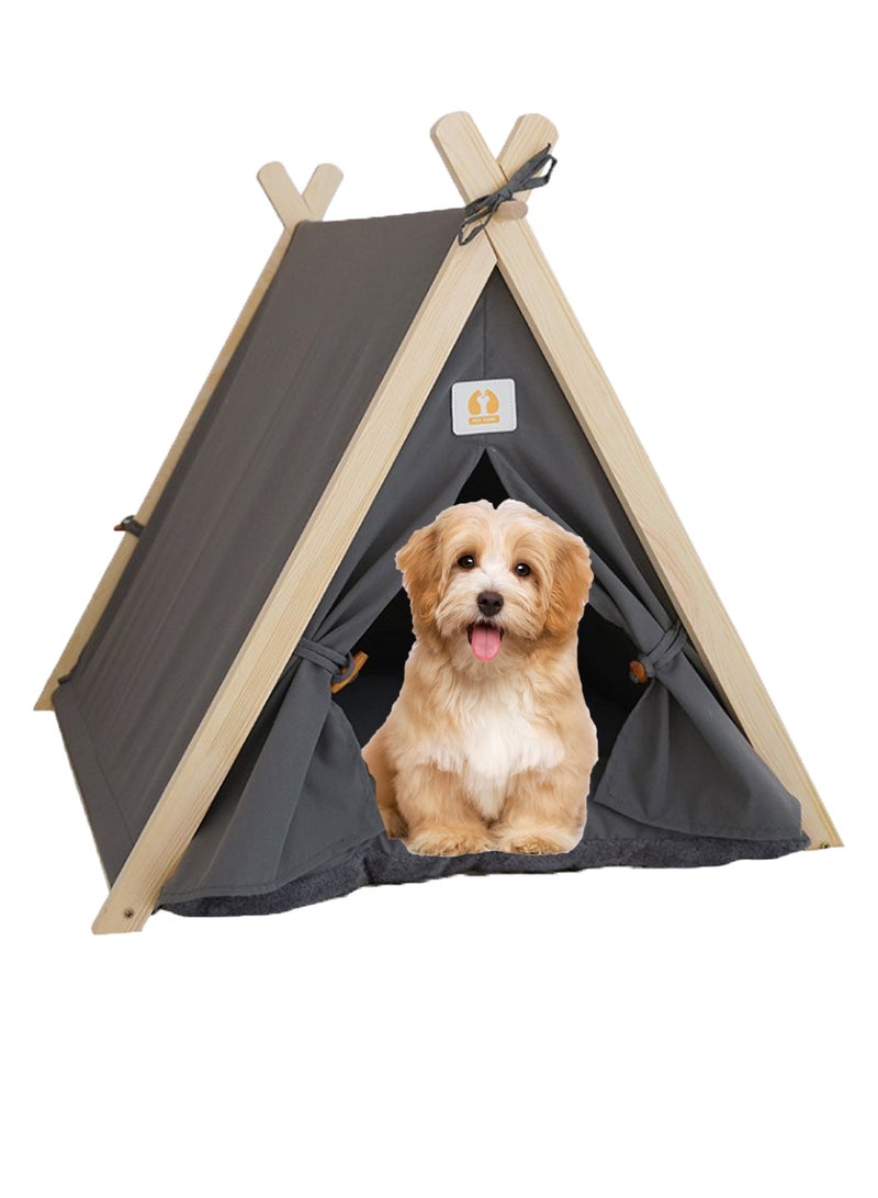 Portable Pet Tent Cat Tent Pet Folding Tents Large Cave Bed for Indoor Cats and Small Dogs with Soft Mat Tents for Outside Cats Houses Indoor Puppy House with Cushion Bed