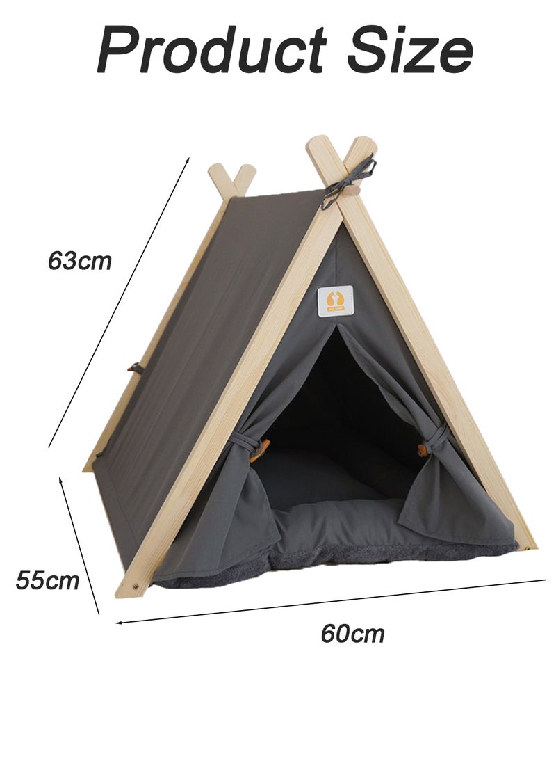 Portable Pet Tent Cat Tent Pet Folding Tents Large Cave Bed for Indoor Cats and Small Dogs with Soft Mat Tents for Outside Cats Houses Indoor Puppy House with Cushion Bed