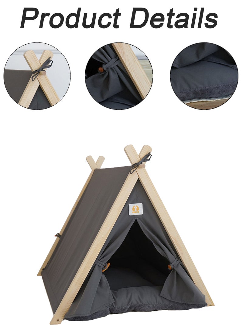 Portable Pet Tent Cat Tent Pet Folding Tents Large Cave Bed for Indoor Cats and Small Dogs with Soft Mat Tents for Outside Cats Houses Indoor Puppy House with Cushion Bed