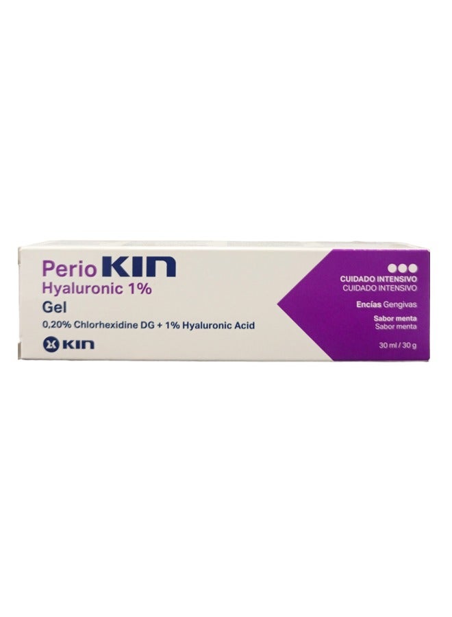 Perio Kin Hyaluronic 1% Gel with 0.20% Chlorhexidine DG & 1% Hyaluronic Acid - Intensive Care for Gums, Mint Flavor, 30g