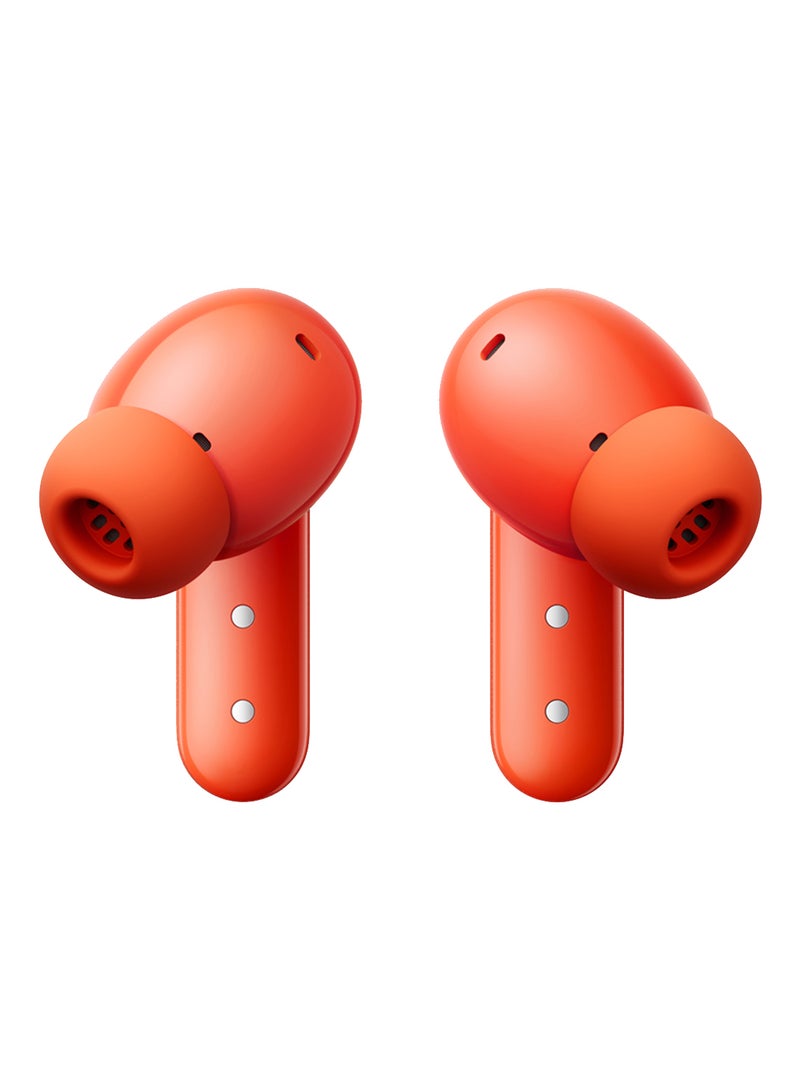 Buds, With Dirac Opteo For Hifi Sound And Ultra Bass Technology, Upto 42dB Noise Cancellation With 35.5 Hours Of Playback Time, Bluetooth 5.3, Dual Connection Supported Orange