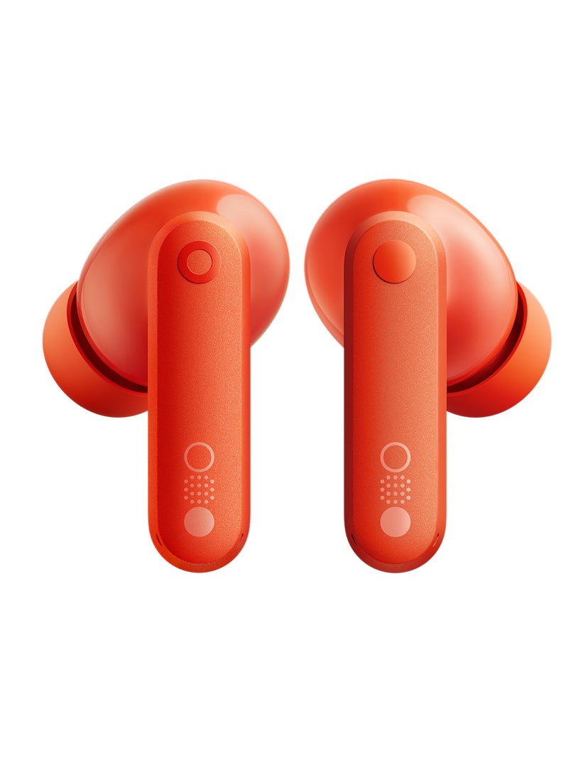 Buds, With Dirac Opteo For Hifi Sound And Ultra Bass Technology, Upto 42dB Noise Cancellation With 35.5 Hours Of Playback Time, Bluetooth 5.3, Dual Connection Supported Orange