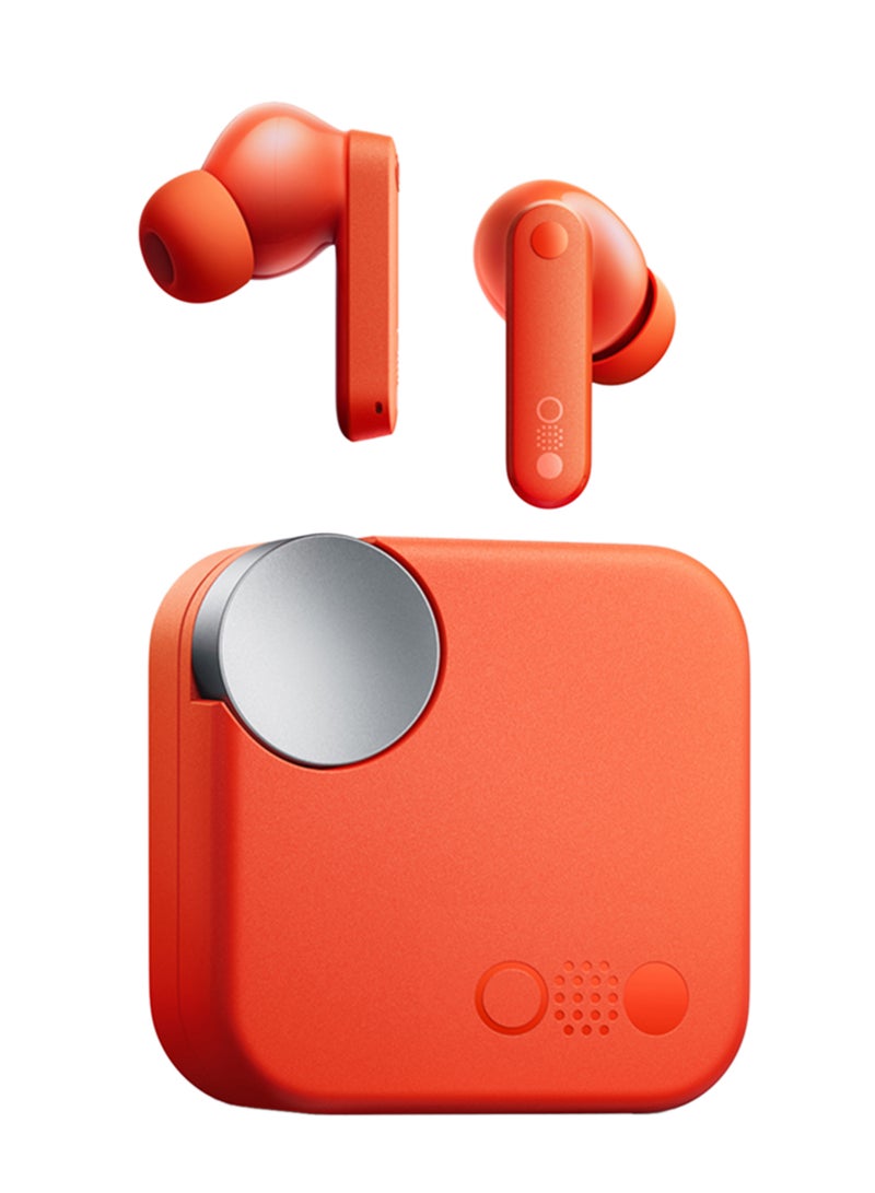 Buds, With Dirac Opteo For Hifi Sound And Ultra Bass Technology, Upto 42dB Noise Cancellation With 35.5 Hours Of Playback Time, Bluetooth 5.3, Dual Connection Supported Orange