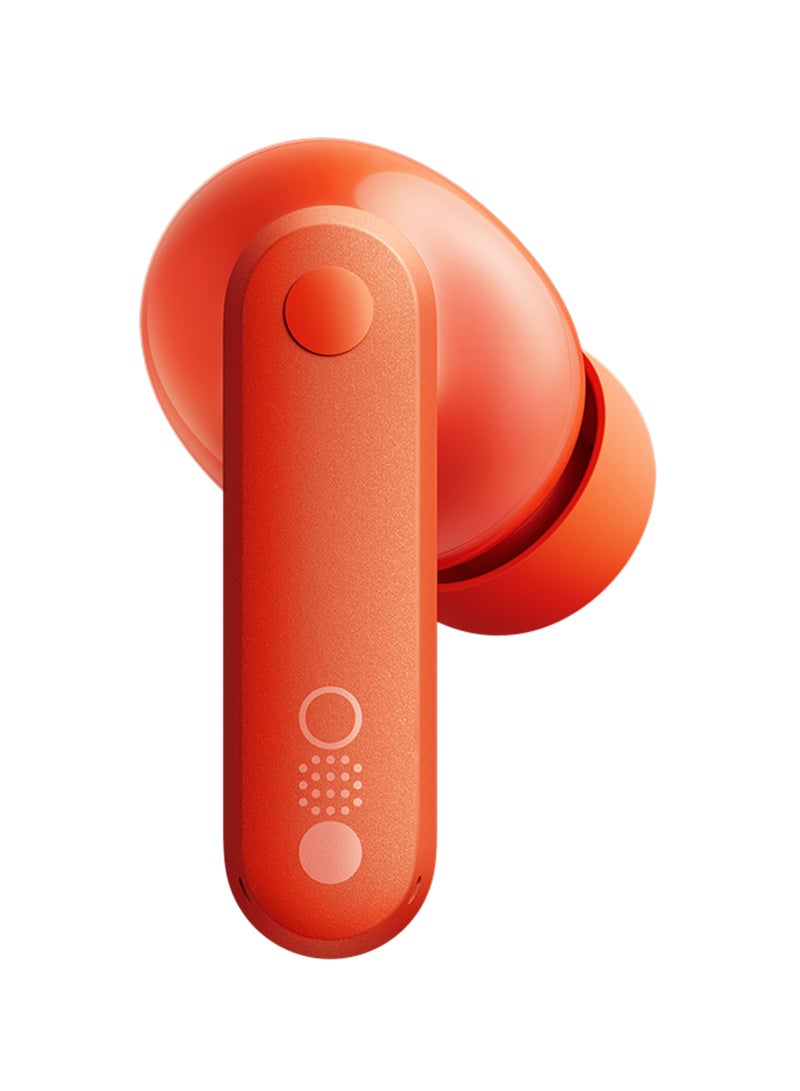 Buds, With Dirac Opteo For Hifi Sound And Ultra Bass Technology, Upto 42dB Noise Cancellation With 35.5 Hours Of Playback Time, Bluetooth 5.3, Dual Connection Supported Orange