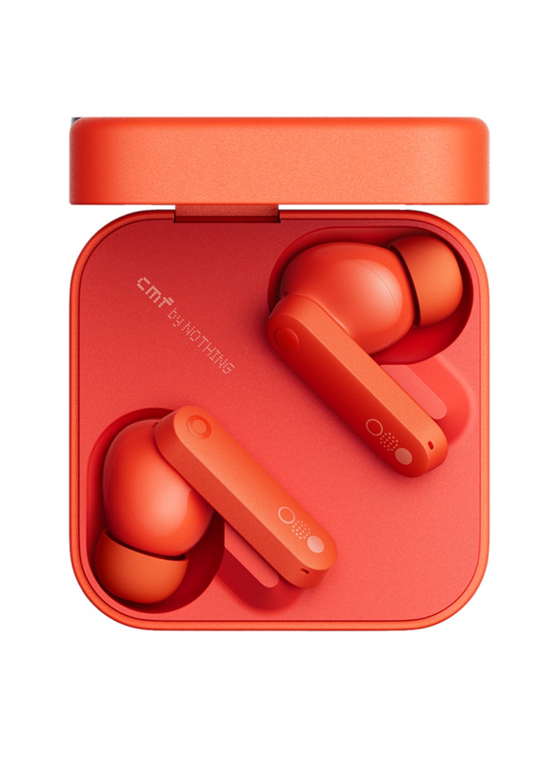 Buds, With Dirac Opteo For Hifi Sound And Ultra Bass Technology, Upto 42dB Noise Cancellation With 35.5 Hours Of Playback Time, Bluetooth 5.3, Dual Connection Supported Orange