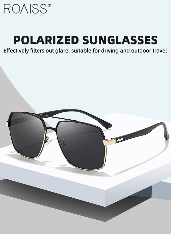 Men's Polarized Driving Aviator Sunglasses, UV400 Protection Sun Glasses, Fashion Anti-glare Sun Shades, Suitable for Men Golfing, Fishing, Traveling, 60mm