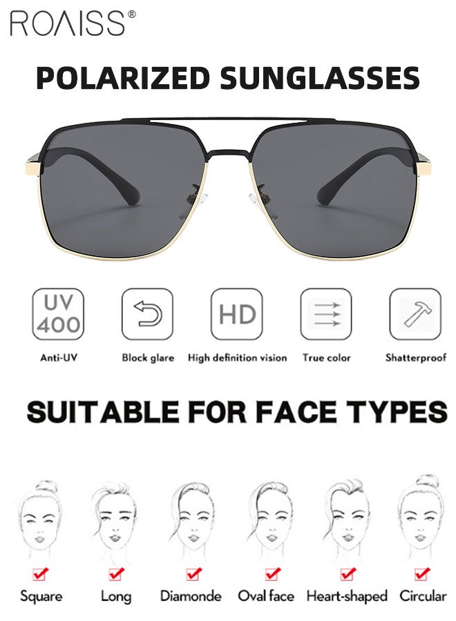 Men's Polarized Driving Aviator Sunglasses, UV400 Protection Sun Glasses, Fashion Anti-glare Sun Shades, Suitable for Men Golfing, Fishing, Traveling, 60mm