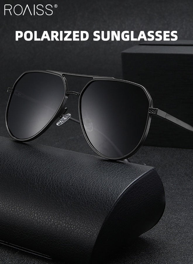 Men's Polarized Aviator Sunglasses, UV400 Protection Sun Glasses with Aluminum Magnesium Frame, Fashion Anti-Glare Sun Shades for Men Driving, Fishing, Traveling