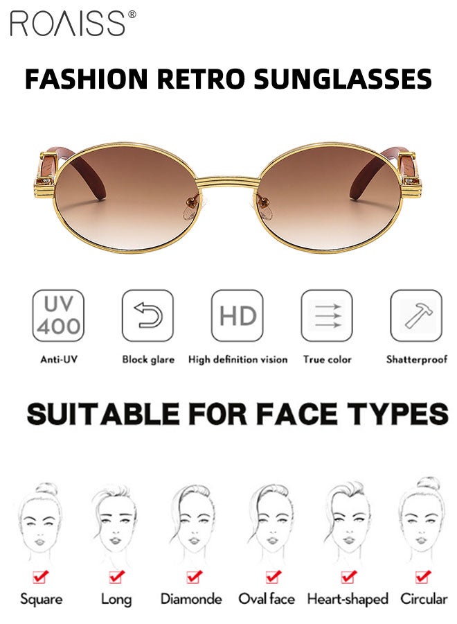 Oval Sunglasses for Men Women, UV400 Protection Sun Glasses, Fashion Sun Shades for Shopping Party Travel with Glasses Case, 53mm
