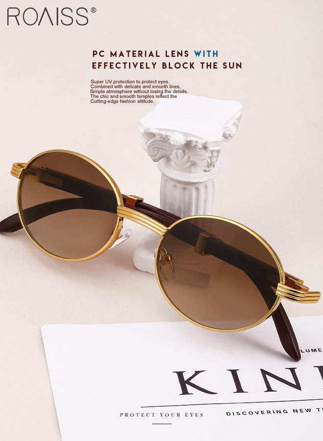 Oval Sunglasses for Men Women, UV400 Protection Sun Glasses, Fashion Sun Shades for Shopping Party Travel with Glasses Case, 53mm