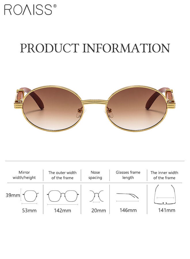 Oval Sunglasses for Men Women, UV400 Protection Sun Glasses, Fashion Sun Shades for Shopping Party Travel with Glasses Case, 53mm