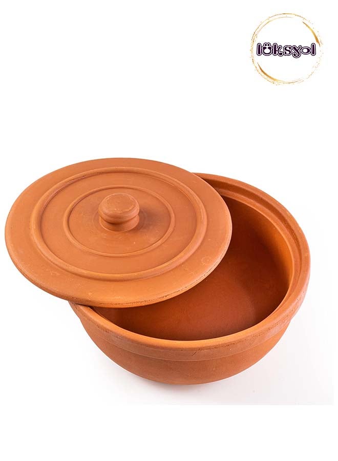 Luksyol Clay Pot For Cooking, Big Pots For Cooking, Handmade Cookware, Cooking Pot With Lid, Terracotta Casserole, Stove Top Clay Pot, Unglazed Clay Pots For Cooking, Dutch Oven Pot 10.6 Inches