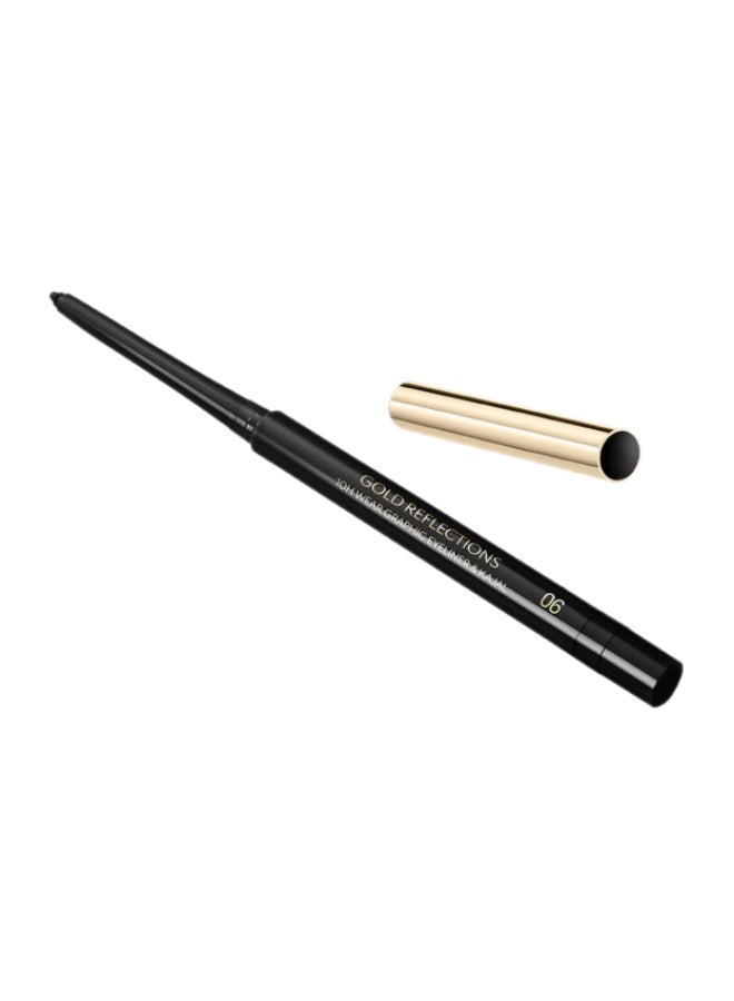 Gold Reflections 10H Wear Graphic Eyeliner And Kajalmidnight Black