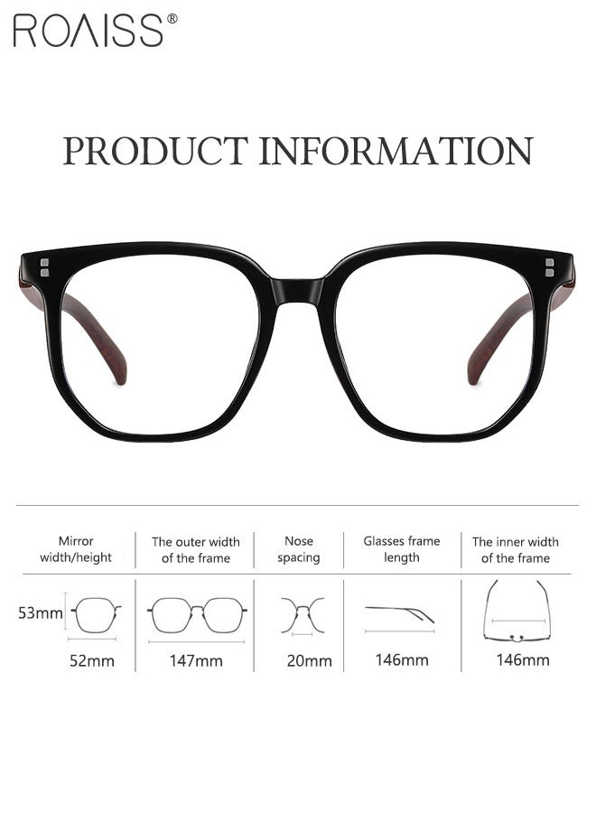 Blue Light Blocking Glasses Anti Blue Light Computer Reading Gaming TV Phones Square Eyeglasses Fashion Anti Eyestrain Headache Eyewear for Men Women Glossy Black 52mm