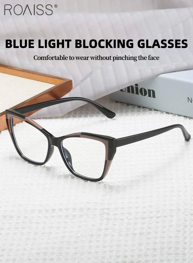 2 Pcs Cat Eye Photochromic Anti-Blue Light Eyeglasses for Women Clear Lens Fashion Glasses Frames Anti UV and Glare Blue Light Filter Computer Glasses