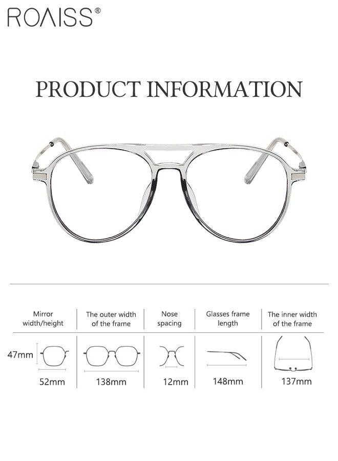 Blue Light Blocking Glasses Anti UV and Glare Blue Light Filter Computer Glasses Aviator Color Changing Eyewear for Men Women Transparent Gray 52mm