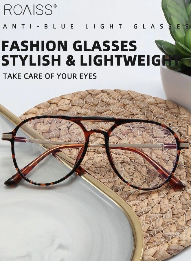 Blue Light Blocking Glasses Anti UV and Glare Blue Light Filter Computer Glasses Aviator Double Bridge Color Changing Eyewear for Men Women 52mm