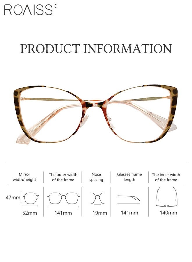 Women's Blue Light Blocking Glasses Anti UV and Glare Blue Light Filter Computer Glasses Cat Eye Color Changing Anti Eyestrain Headache Eyewear Tortoiseshell Gold 52mm