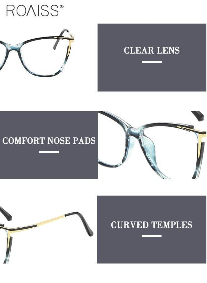 Blue Light Blocking Glasses for Women Anti UV and Glare Blue Light Filter Computer Glasses Cat Eye Color Changing Anti Eyestrain Headache Eyewear 55mm