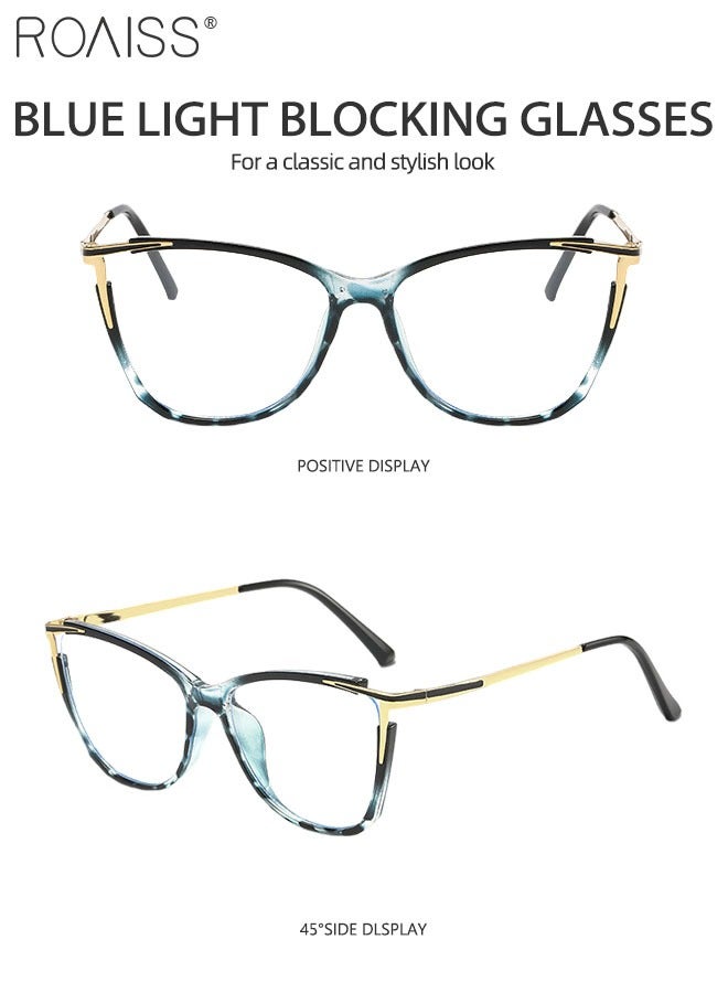Blue Light Blocking Glasses for Women Anti UV and Glare Blue Light Filter Computer Glasses Cat Eye Color Changing Anti Eyestrain Headache Eyewear 55mm