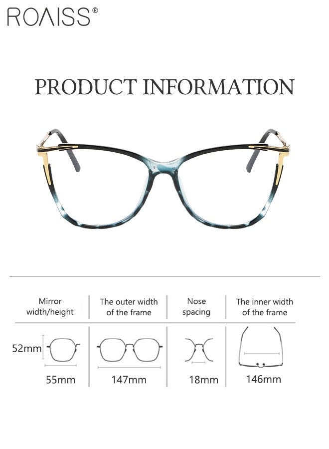 Blue Light Blocking Glasses for Women Anti UV and Glare Blue Light Filter Computer Glasses Cat Eye Color Changing Anti Eyestrain Headache Eyewear 55mm