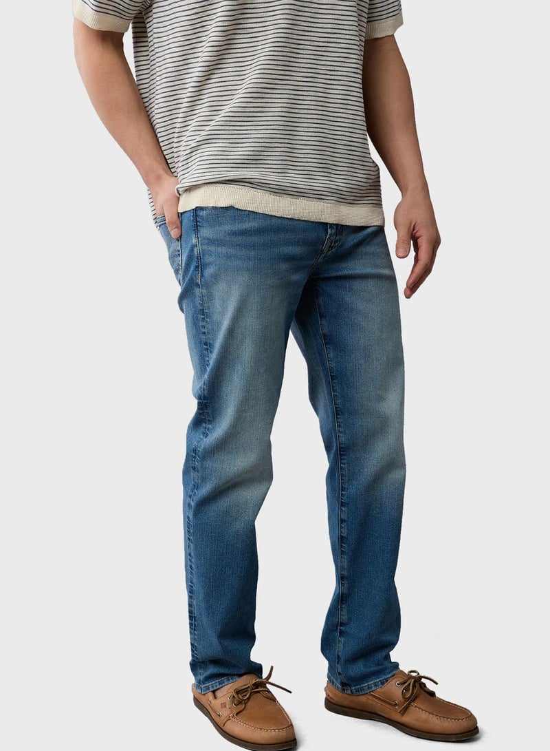 Light Wash Straight Fit Jeans