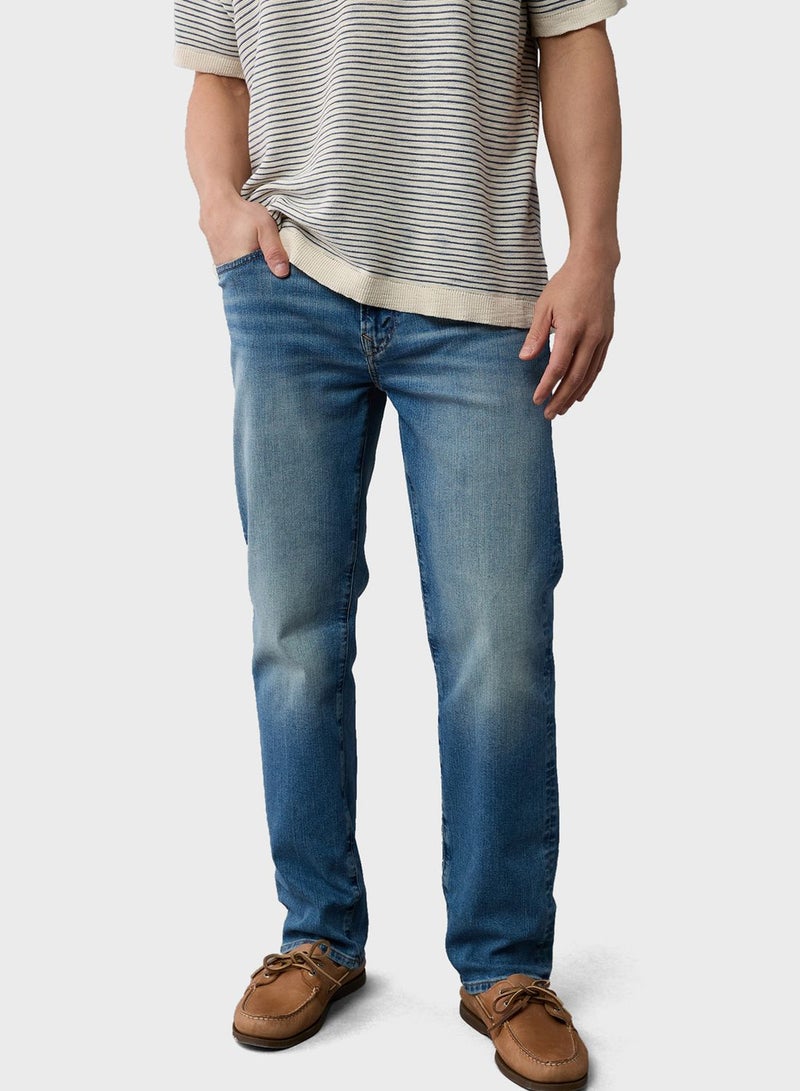 Light Wash Straight Fit Jeans