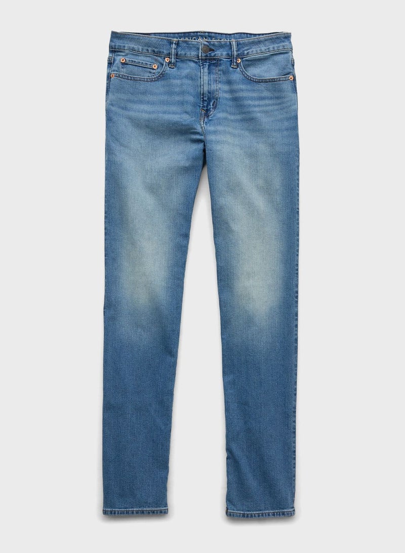 Light Wash Straight Fit Jeans