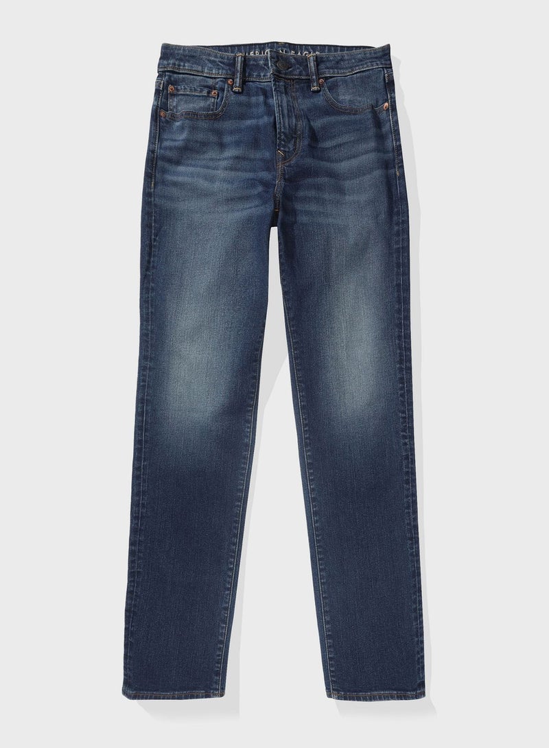 Light Wash Straight Fit Jeans