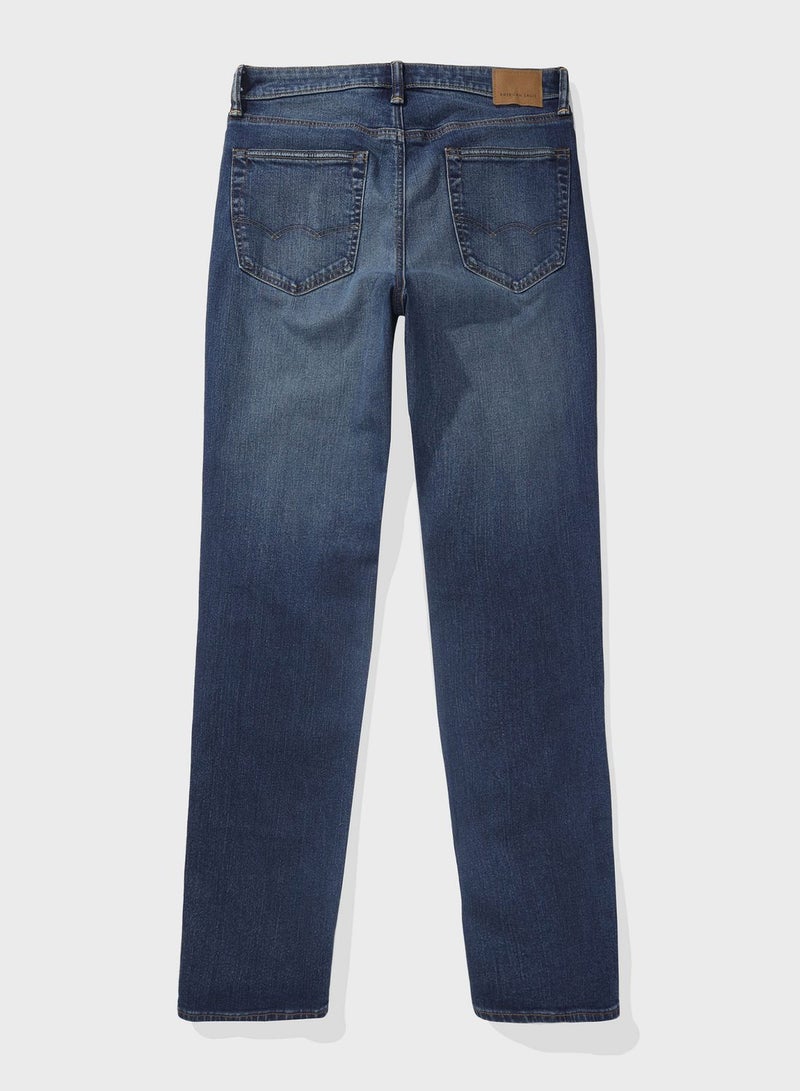 Light Wash Straight Fit Jeans