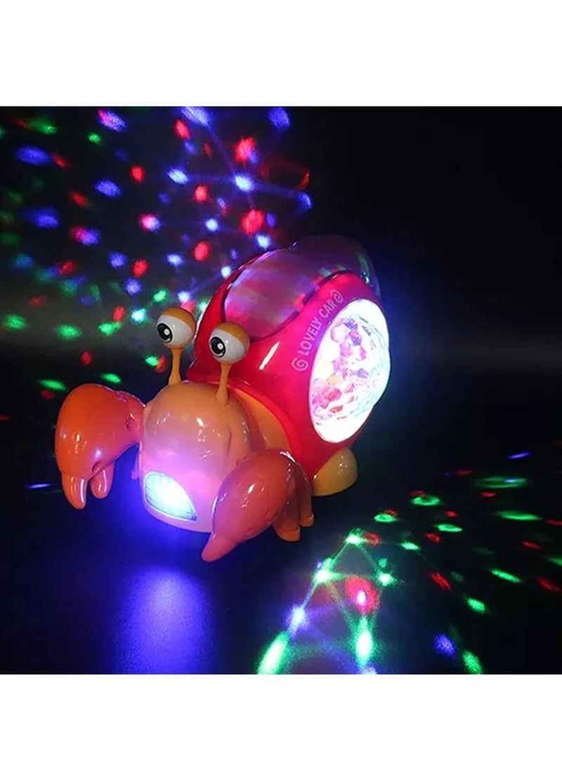 Crawling Crab Toy, Interactive Walking Dancing Toy with Music Sounds & Lights, Automatically Avoid Obstacles, Moving Toddler Toys for Kids Infants, Musical Light up Toys for Babies, Toddlers
