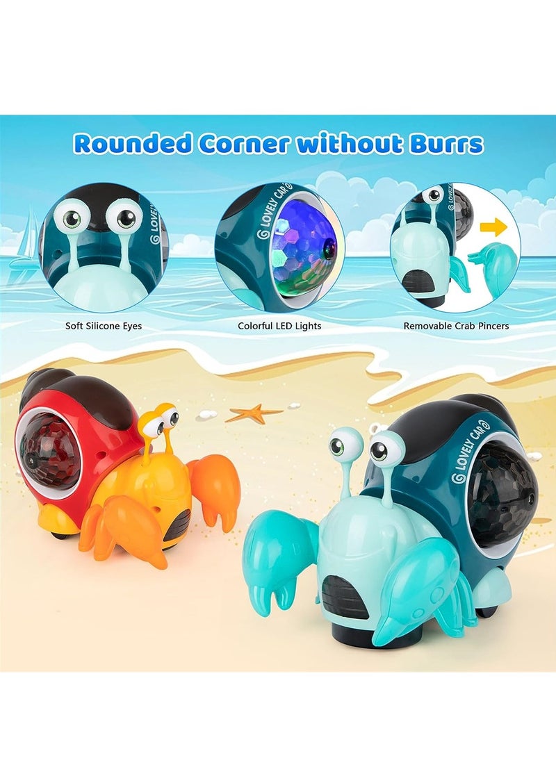 Crawling Crab Toy, Interactive Walking Dancing Toy with Music Sounds & Lights, Automatically Avoid Obstacles, Moving Toddler Toys for Kids Infants, Musical Light up Toys for Babies, Toddlers