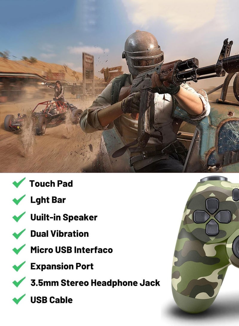 Dualshock Wireless Controller For PlayStation 4 Green Camoflage
