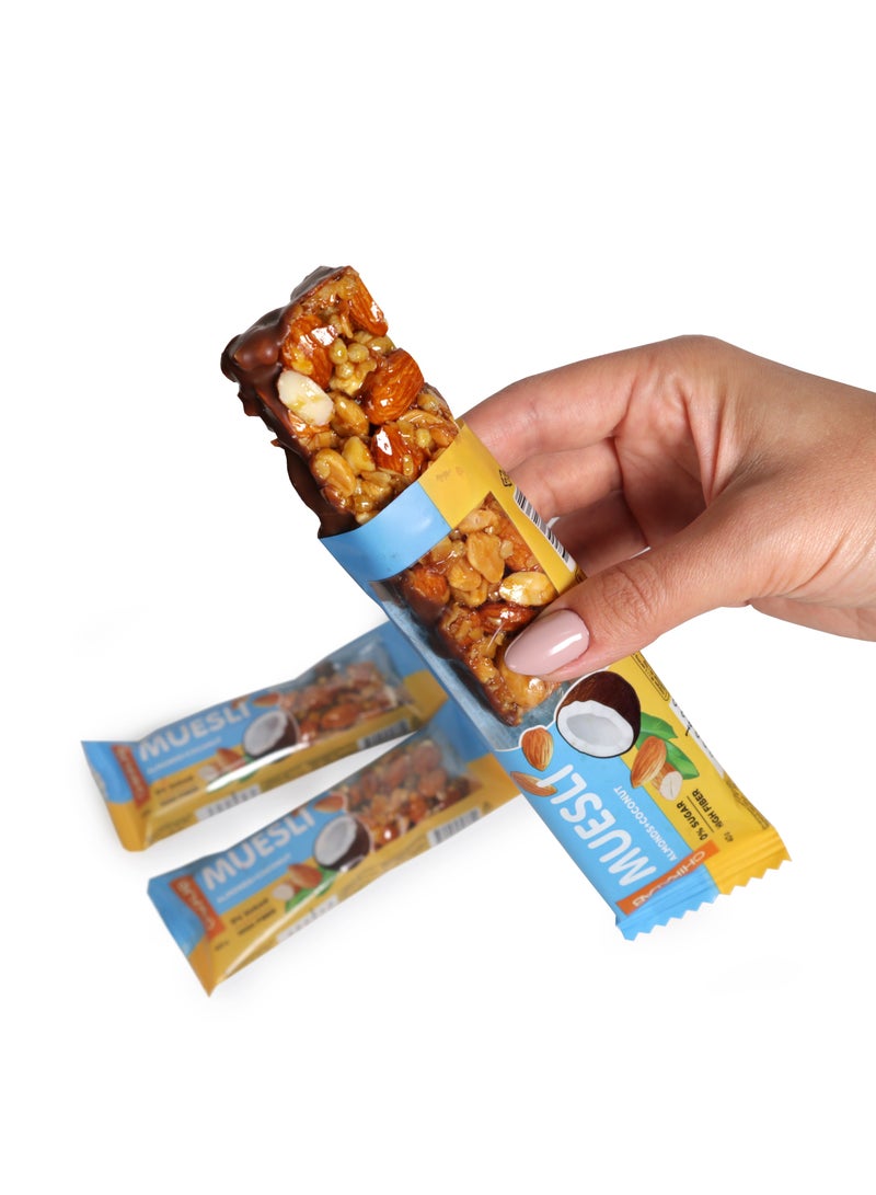 Muesli Bar with Almonds and Coconut High Fiber 12x40g