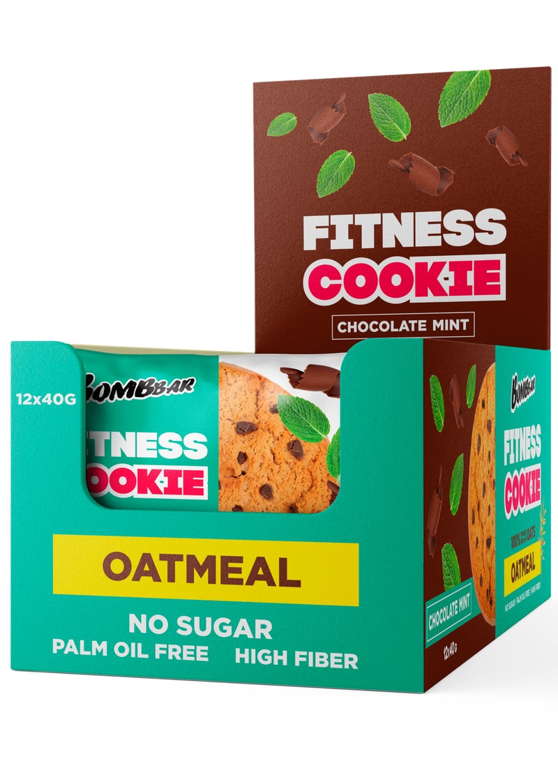 Oatmeal Fitness Cookie Chocolate Mint Flavor High Fiber 12x40g