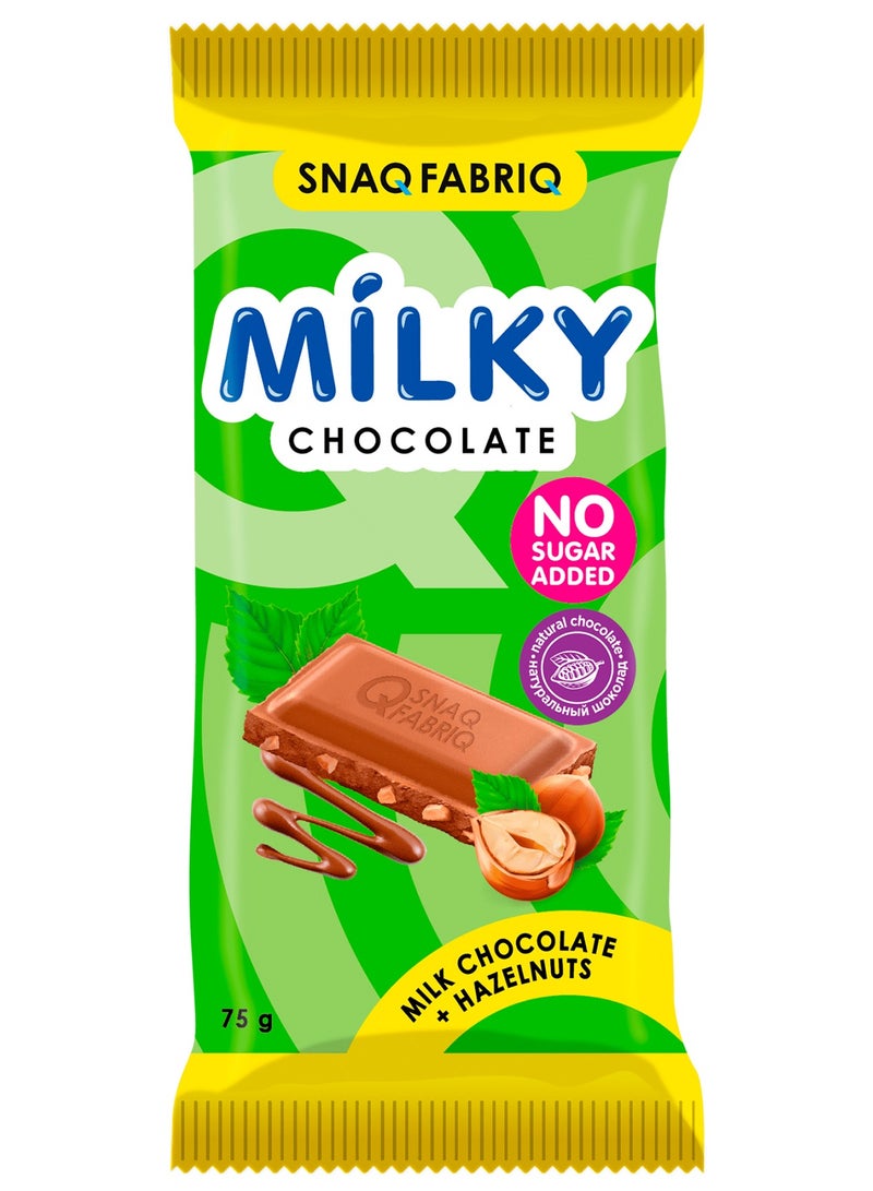 Milky Chocolate Bar with Milk Chocolate and Hazelnuts No Sugar Added 4x75g